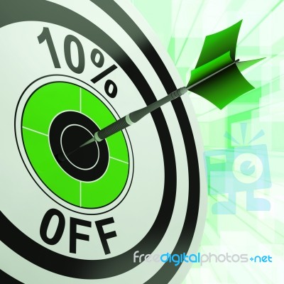 10 Percent Off Shows Discount Promotion Advertisement Stock Image