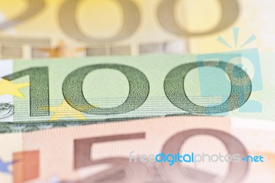 100 Euro Money Macro Stock Photo