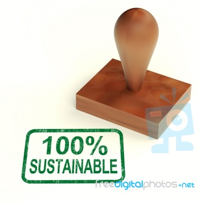 100 Percent With Sustainable Stock Image