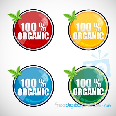 100 Percentage Organic Buttons Stock Image