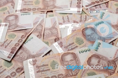 1000 Thai Banknote On White Background Still Life Stock Photo