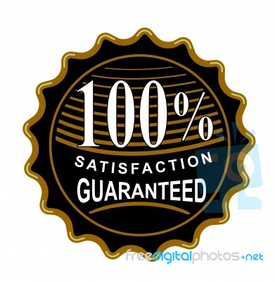 100% Satisfaction Guaranteed Black Seal Stock Image