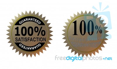 100% Satisfaction Guaranteed Gold Seal Stock Image