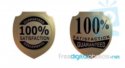 100% Satisfaction Guaranteed Gold Seal Stock Image