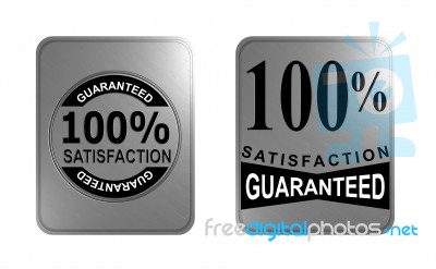 100% Satisfaction Guaranteed Gold Square Seal Stock Image