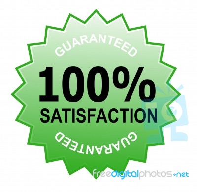 100% Satisfaction Guaranteed Green Stock Image