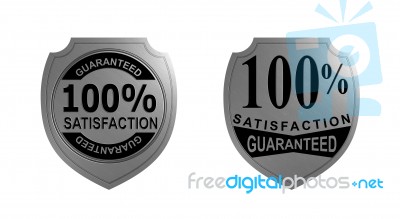 100% Satisfaction Guaranteed Silver Seal Stock Image