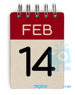 14 Feb Calendar Stock Photo