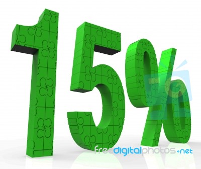 15 Sign Showing Fifteen Off Sales And  Reduced Price Stock Image