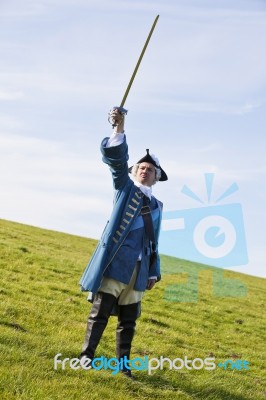 18th Century British Army Officer Stock Photo