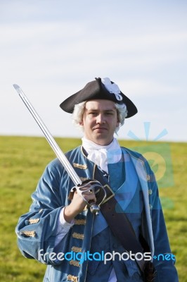 18th Century British Army Officer Stock Photo