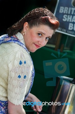 1940's Tea Lady Stock Photo