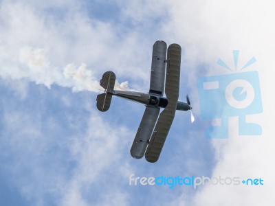 1954 Casa 1-131e Jungmann G-bsaj Flying Over Biggin Hill Airfiel… Stock Photo