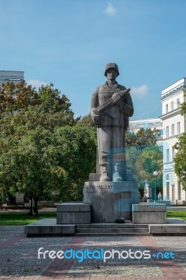 1st Polish Army Soldier Memorial In Andersa Street Warsaw Stock Photo