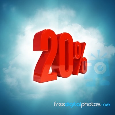 20 Percent Sign Stock Image