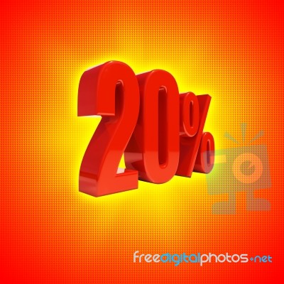 20 Percent Sign Stock Image