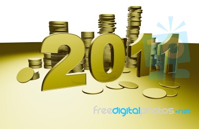 2011 Gold 3D Stock Image