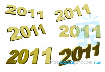 2011 Gold 3D Stock Image