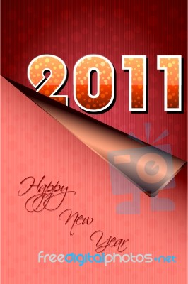 2011 Sticker And New Year Word Stock Image