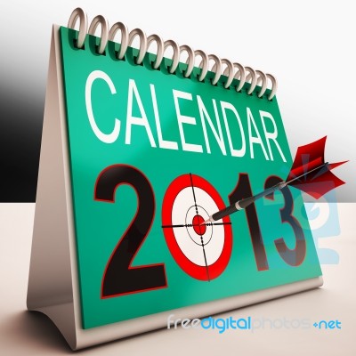 2013 Calendar Shows Future Target Plan Stock Image