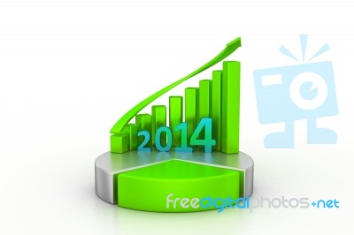 2014 And Pie Chart Stock Image