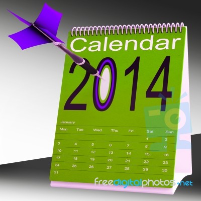 2014 Calendar Shows Future Target Plan Stock Image