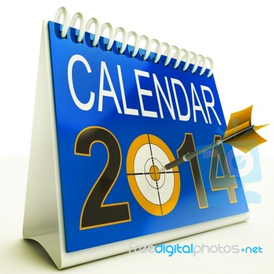 2014 Calendar Target Shows New Year Plan Stock Image