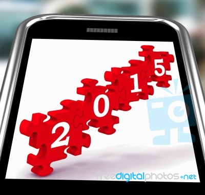 2015 On Smartphone Showing Future Celebrations Stock Image