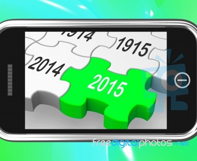 2015 On Smartphone Shows Future Plans Stock Image