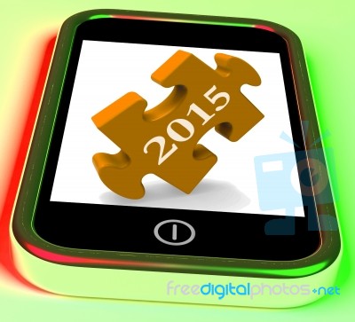 2015 On Smartphone Shows Future Plans For New Year Stock Image