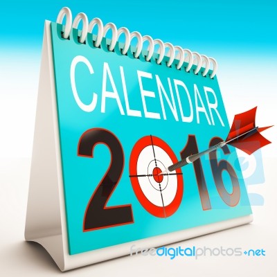 2016 Calendar Shows Year Planner And Schedule Stock Image