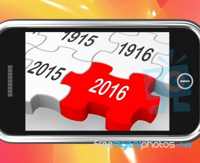 2016 On Smartphone Showing Future Visions Stock Image