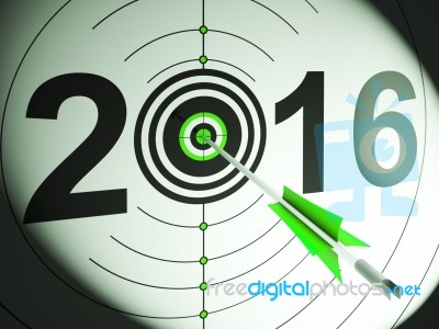 2016 Projection Target Shows Profit And Growth Stock Image