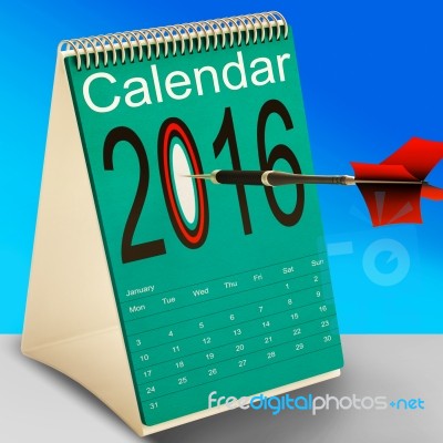 2016 Schedule Calendar Means Future Business Targets Stock Image