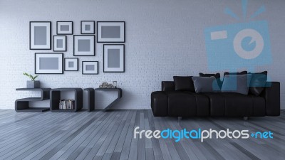 2017 Shelf In Living Room Stock Photo