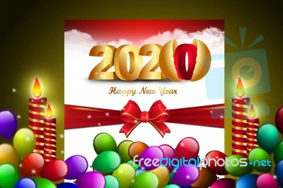 2020 Happy New Year Concept And Merry Cristmas Invitation Stock Image