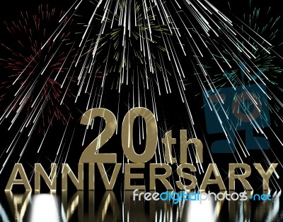 20th Anniversary With Firework Stock Image