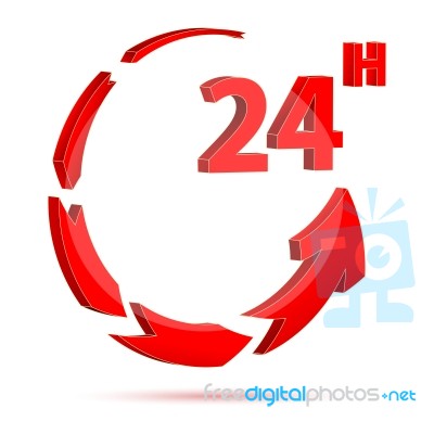 24 Hour Service Stock Image