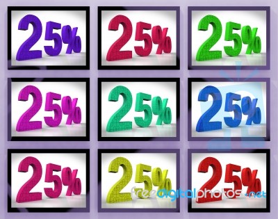 25 On Monitors Shows Special Offers And Reductions Stock Image