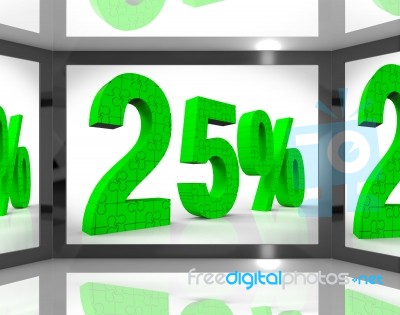 25 On Screen Showing Monitors Bargain Or Special Offers Stock Image