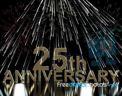 25th Anniversary With Firework Stock Image