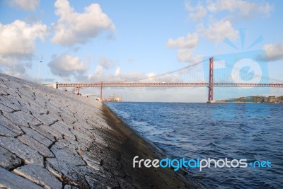 25th April Bridge In Lisbon, Portugal Stock Photo