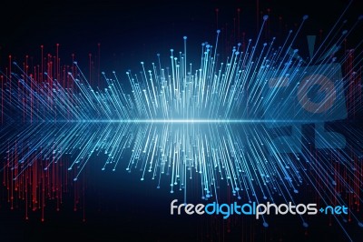 2d Illustration Abstract Futuristic Electronic Circuit Technology Background Stock Image