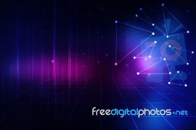 2d Illustration Abstract Futuristic Electronic Circuit Technology Background Stock Image