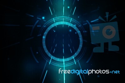 2d Illustration Abstract Futuristic Electronic Circuit Technology Background Stock Image