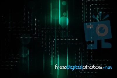 2d Illustration Abstract Futuristic Electronic Circuit Technology Background Stock Image