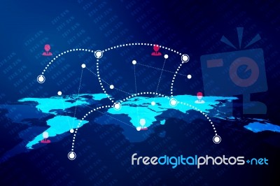 2d Illustration Business Network Concept Stock Image