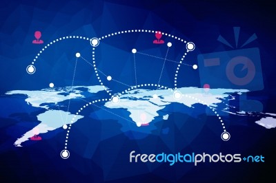 2d Illustration Business Network Concept Stock Image