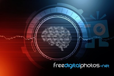 2d Illustration Concept Of Thinking, Background With Brain, Abstract Artificial Intelligence. Technology Web Background Stock Image