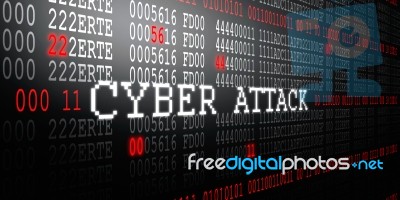 2d Illustration Cyber Attack A06 Stock Image